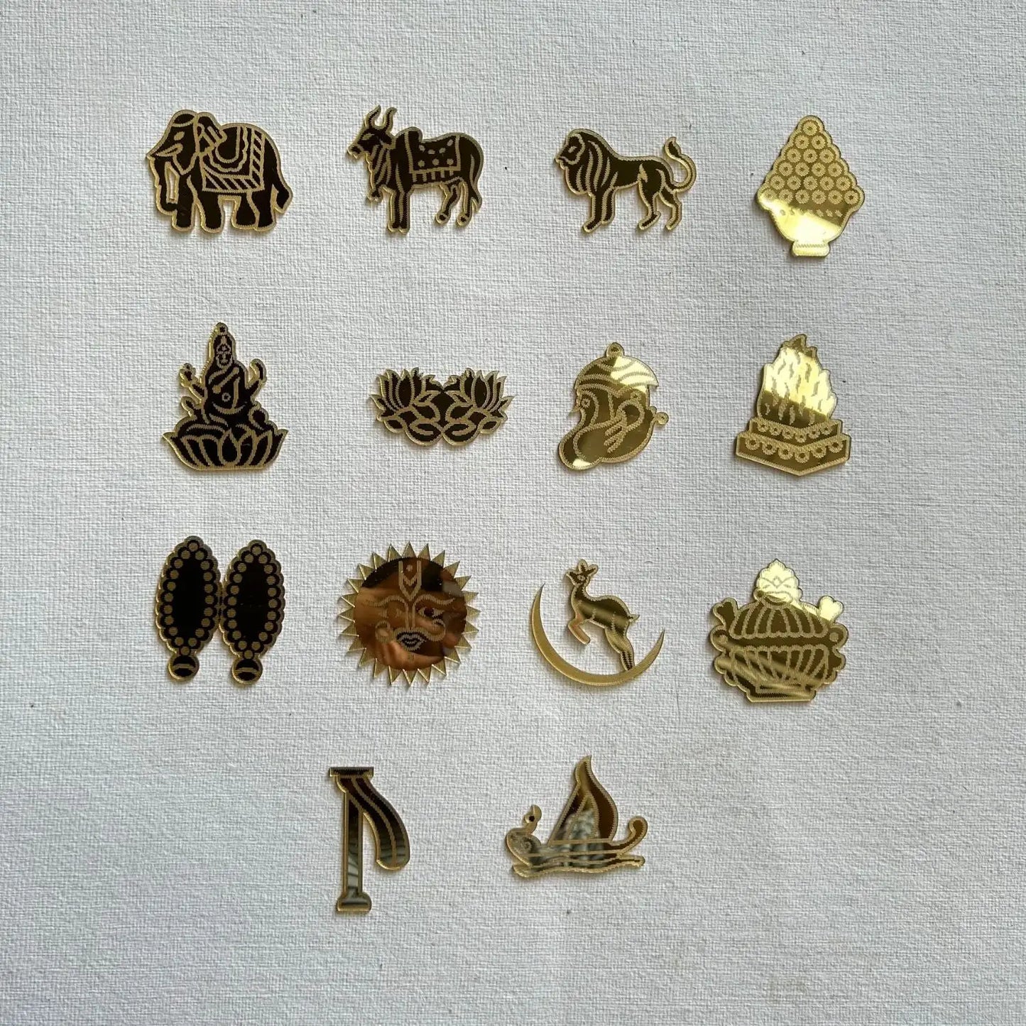 Acrylic 14 Swapna Engraving Set - Golden - Pack of 10 for Resin Art and Craft