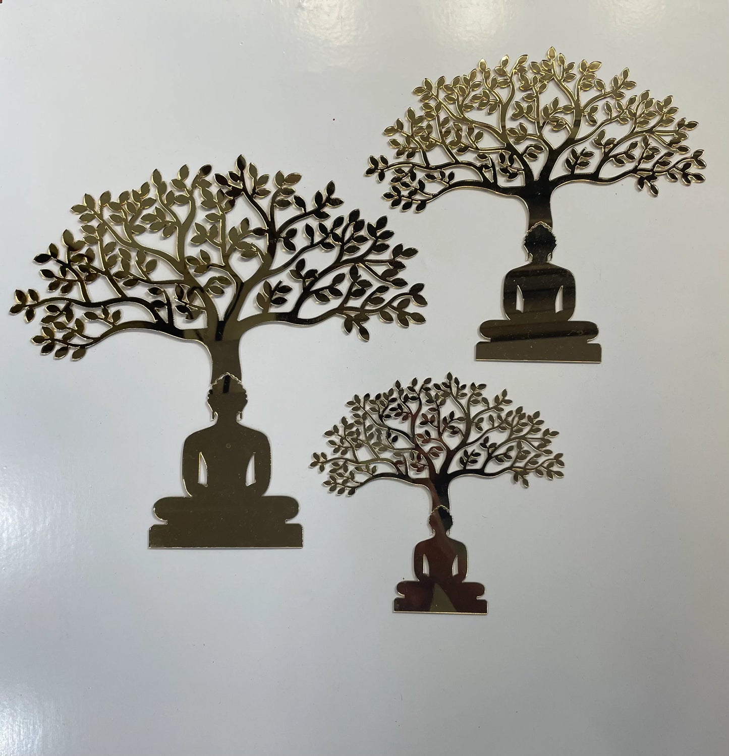 BHAGWAN WITH TREE CUTOUT for Resin Art and Craft Projects - Gold