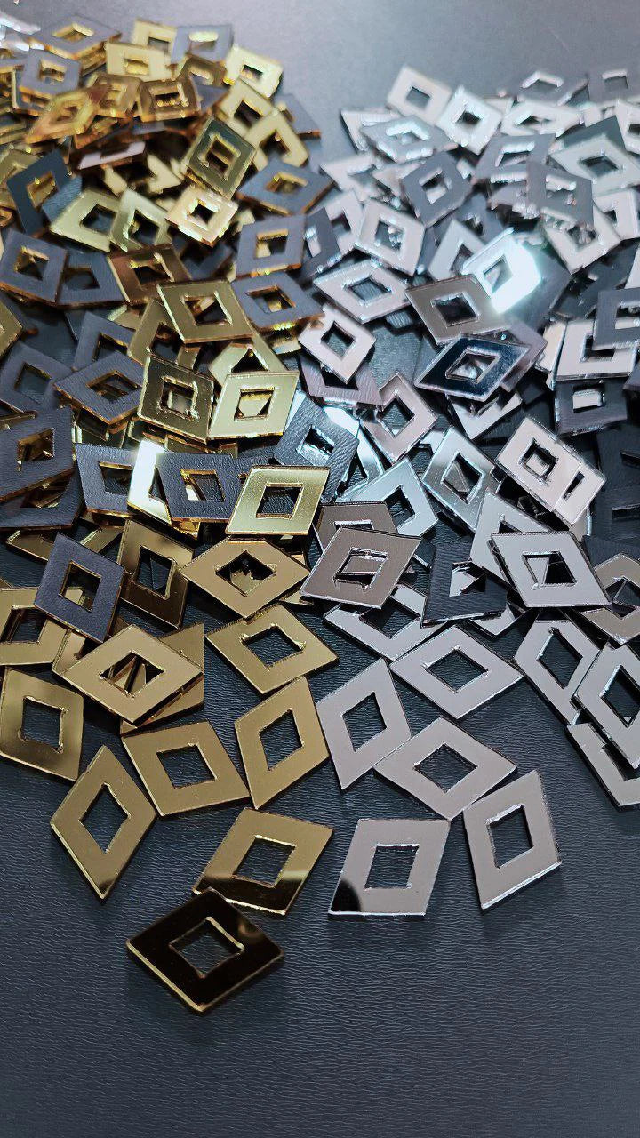 Acrylic Craft Mirror - CUT OUT DIAMOND Shape - 22MM - 129 Pieces