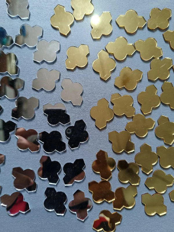 Acrylic Craft Mirror - JHAROKA WINDOW Shape - 25MM - 54 Pieces