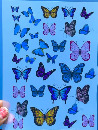 A6 Butterfly Insert Sheet for Resin Art and Crafts
