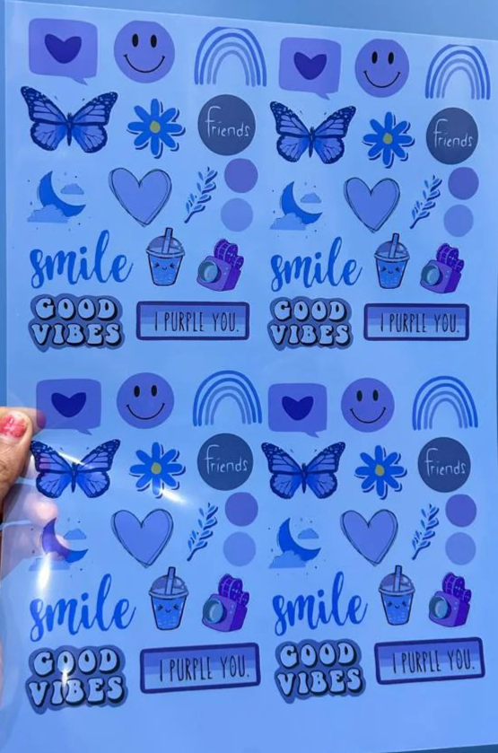 Transparent Lavender Insert Sheet for Resin Art - Size A6