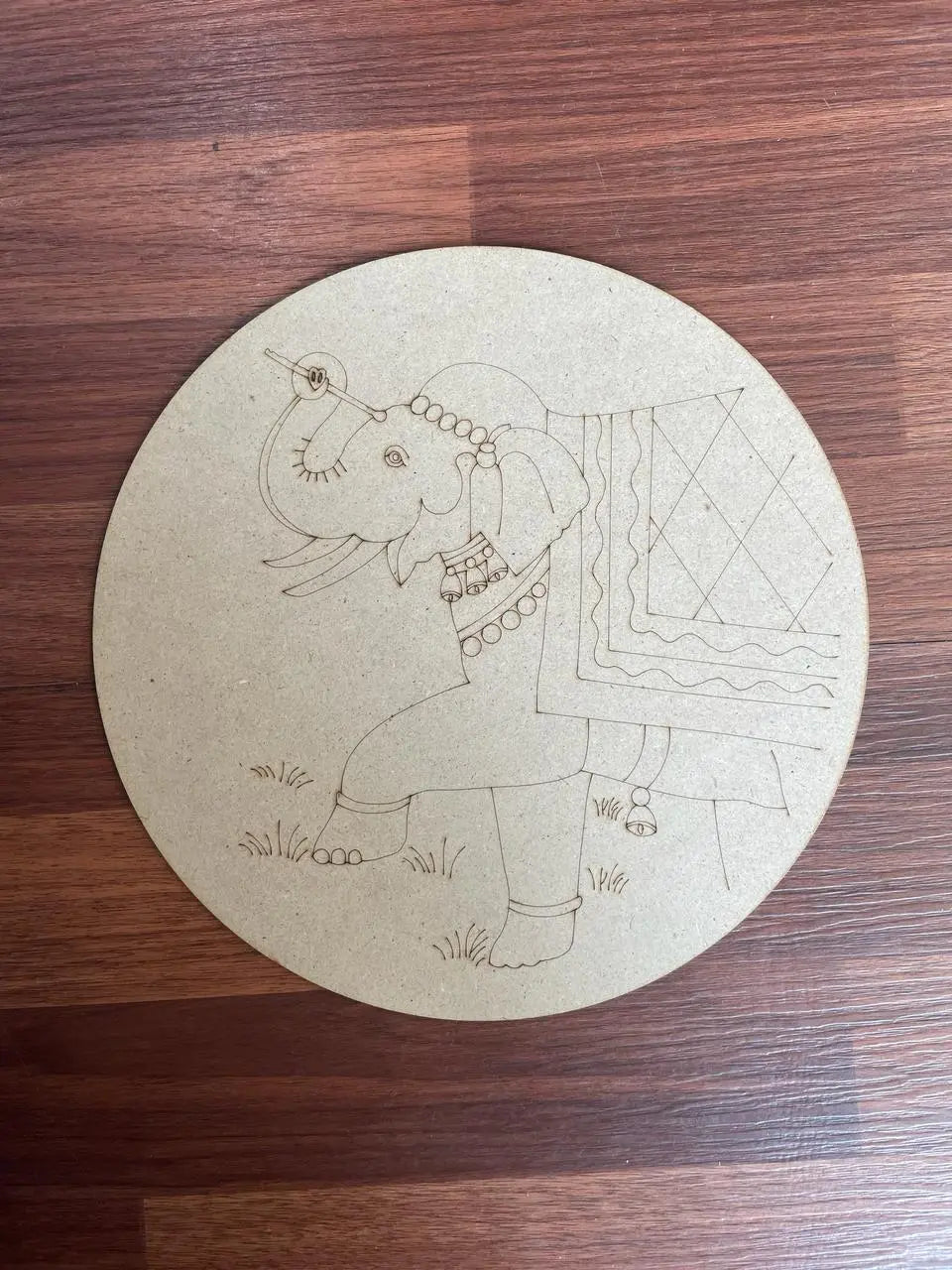 Pre-Marked MDF Elephant for Resin Art and Craft Projects - 10" (4mm Thick)