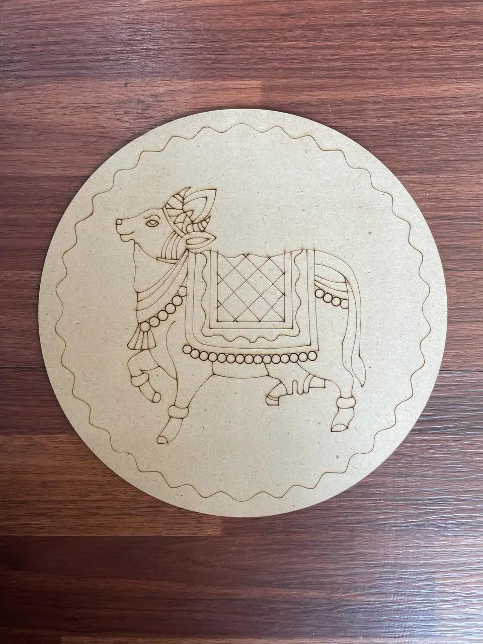 Pre-Marked MDF Cow Dressed - 10'' for Resin Art and Craft Projects