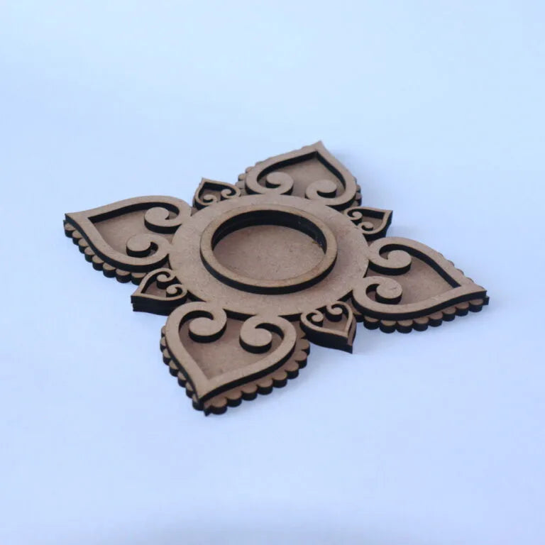 Square T-Light Holder - Handcrafted MDF Candle Holder