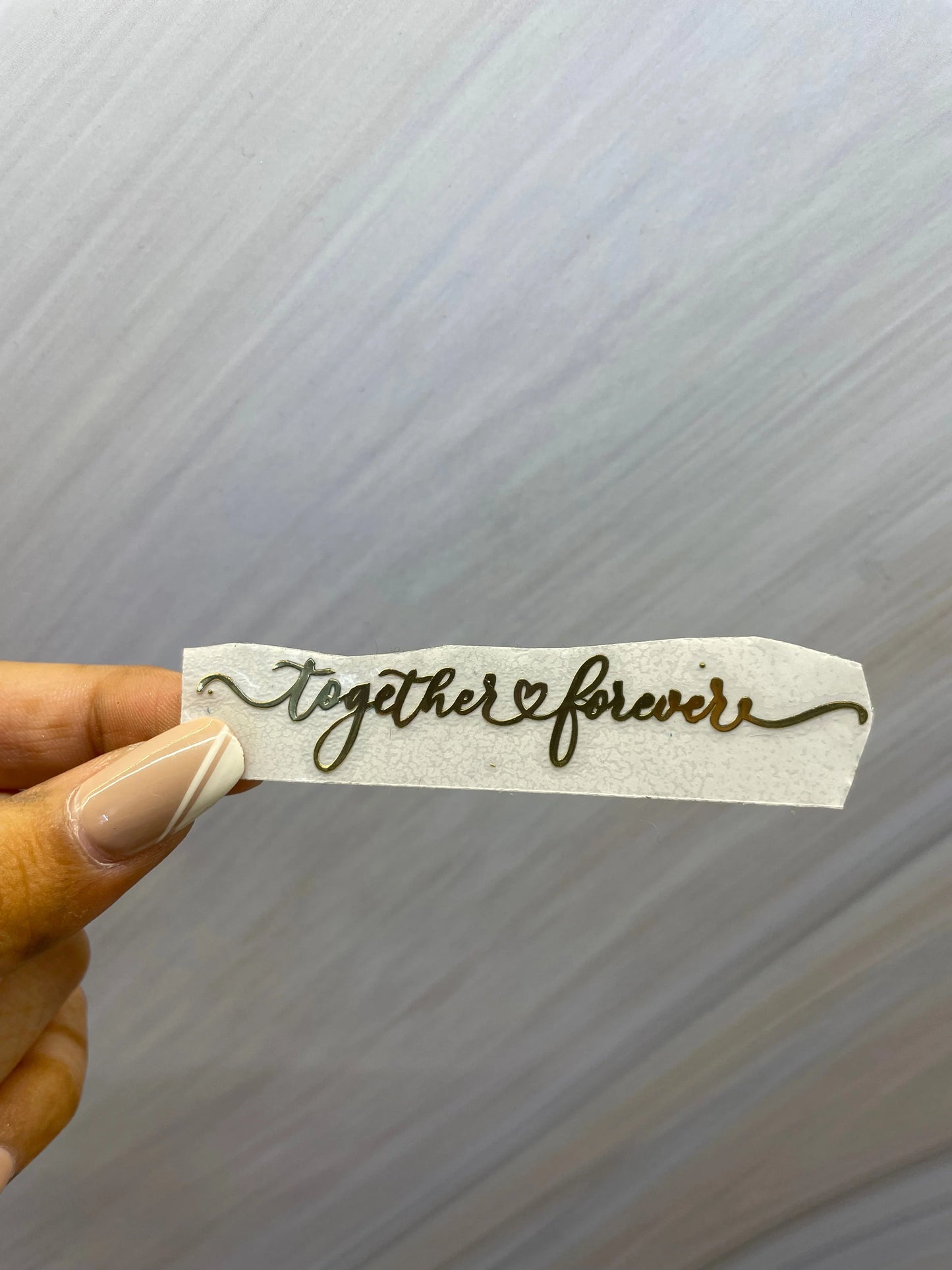 Thin Durable Metal Stickers for Resin Art and Crafts - "Together Forever" - 3 x 0.5 Inch