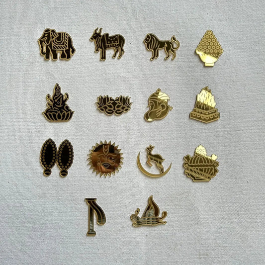 Acrylic 14 Swapna Engraving Set - Golden - Pack of 10 for Resin Art and Craft
