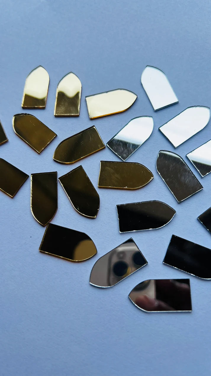 Acrylic Craft Mirror - BULLET Shape - 13MM - 60 Pieces