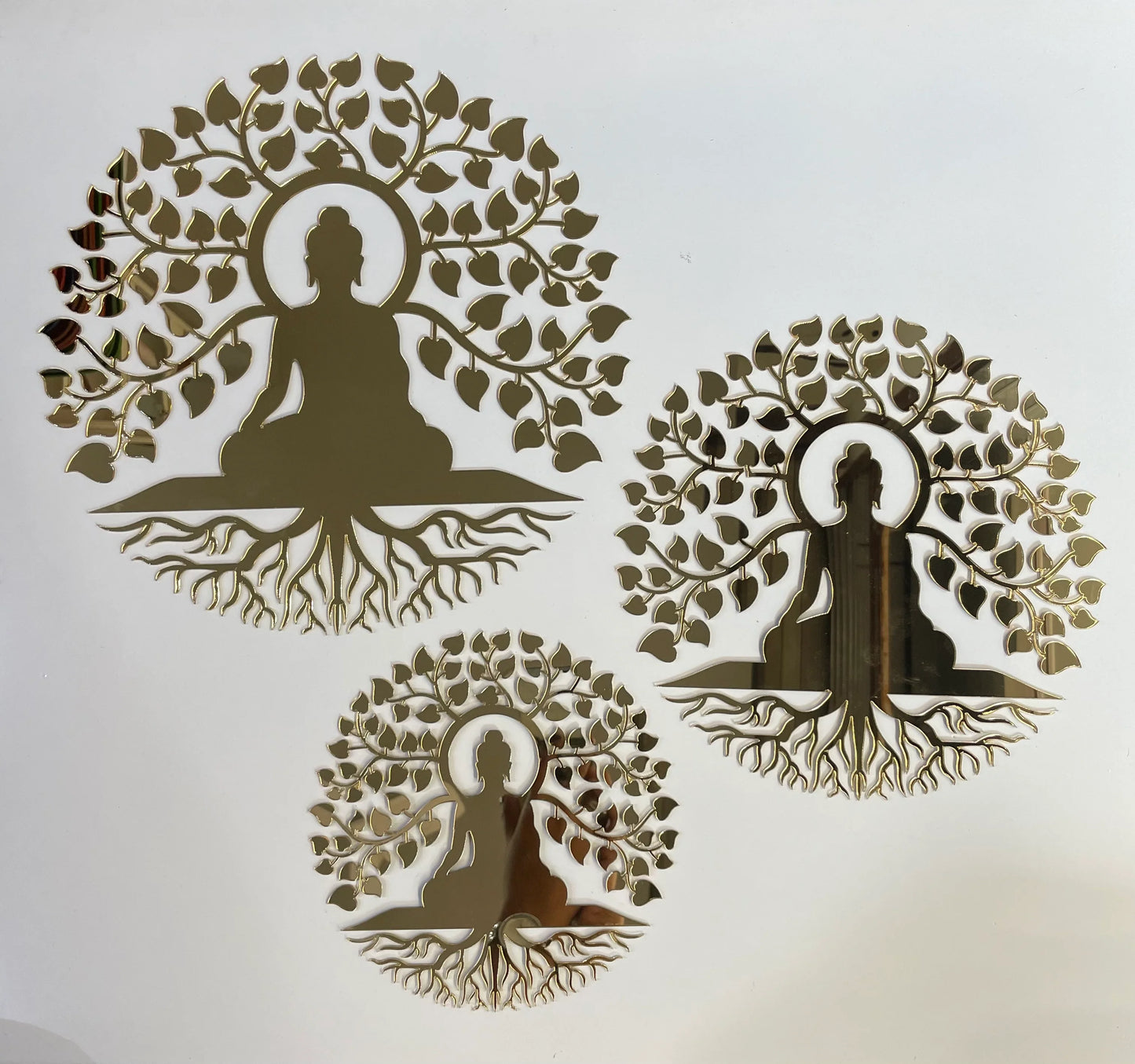 Gold Bhagwan with Tree Cutout for Resin Art and Craft Projects - Available in 6, 8, and 10 Inches