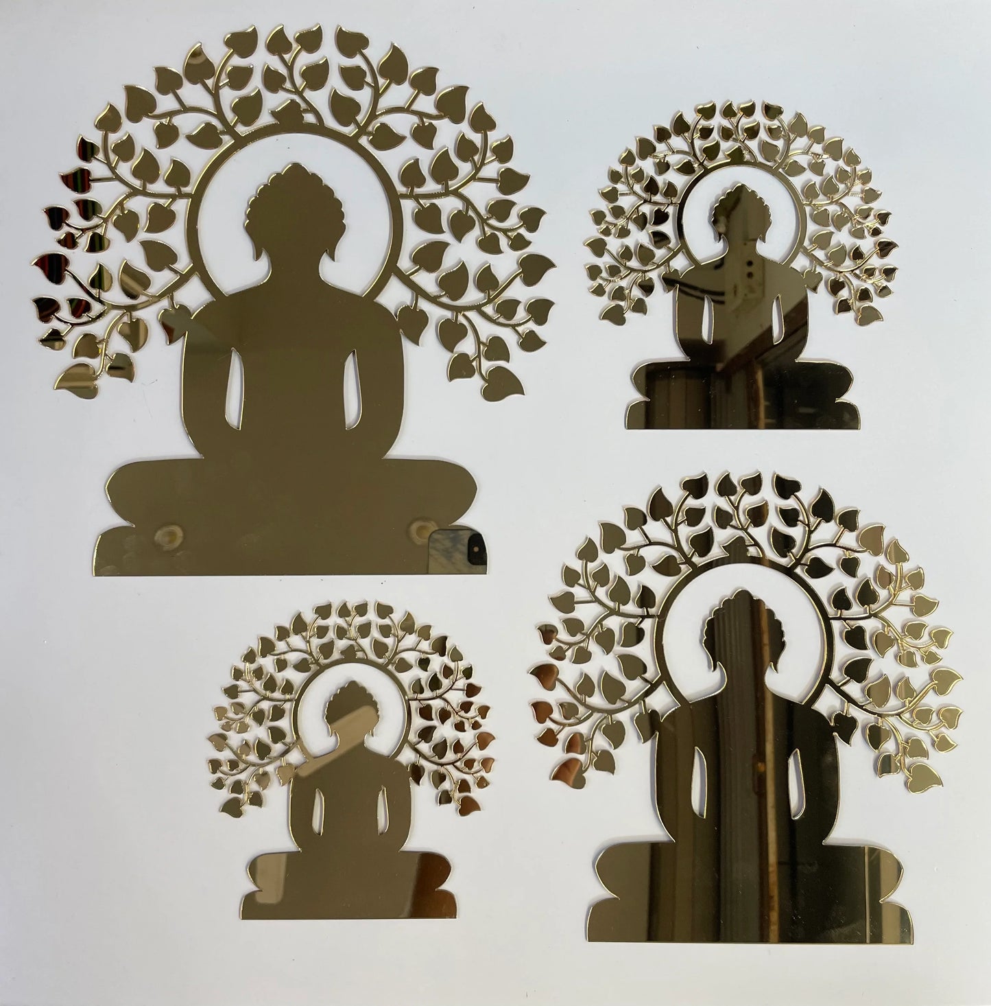 BHAGWAN WITH TREE CUTOUT for Resin Art and Craft Projects - Gold