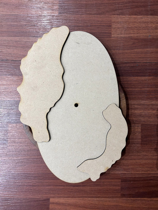 GEODE BASE OVAL for Clock Making - 8x14 Inch MDF (4mm Thick) - Ideal for Resin Art and Craft Projects