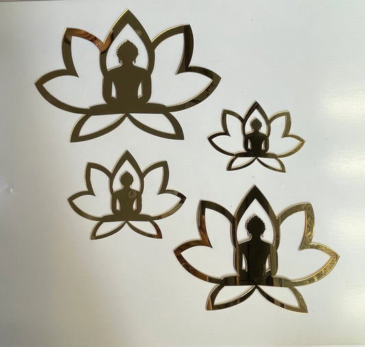 LOTUS BHAGWAN Cutout for Resin Art and Craft Projects - Gold