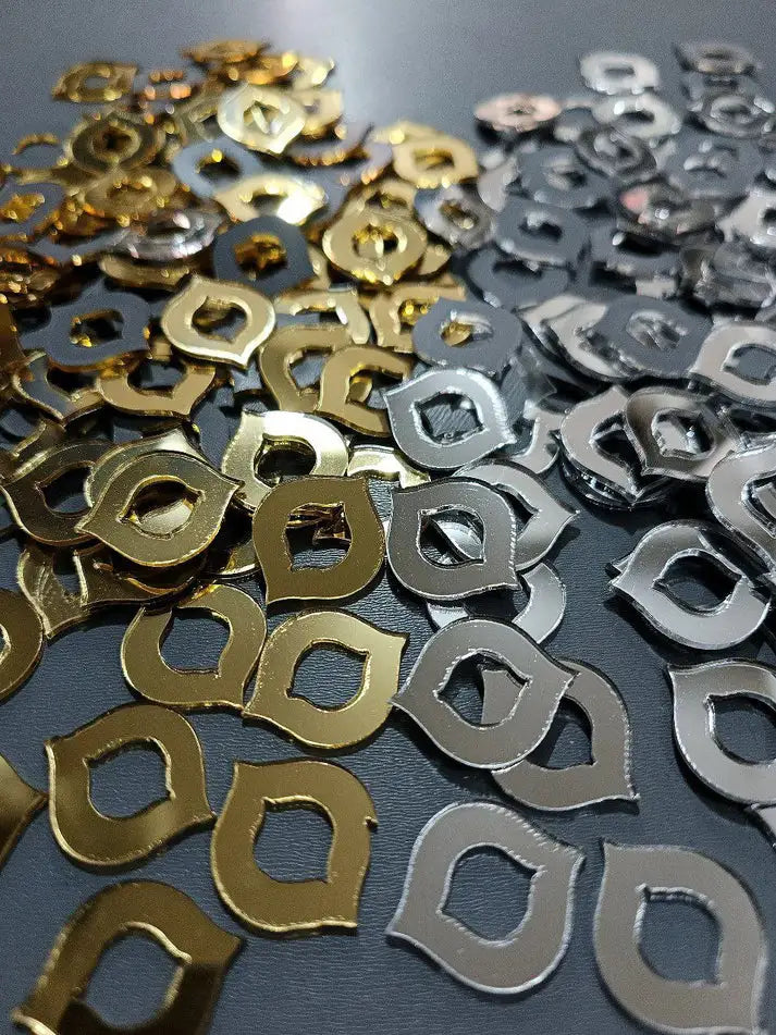 Acrylic Craft Mirror - CUT OUT LEAF Shape - 22MM - 99 Pieces