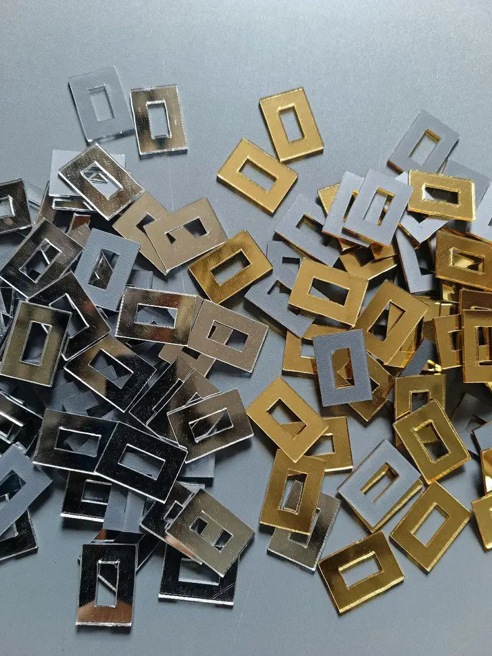 Acrylic Craft Mirror - CUT OUT RECTANGLE Shape - 22MM - 57 Pieces