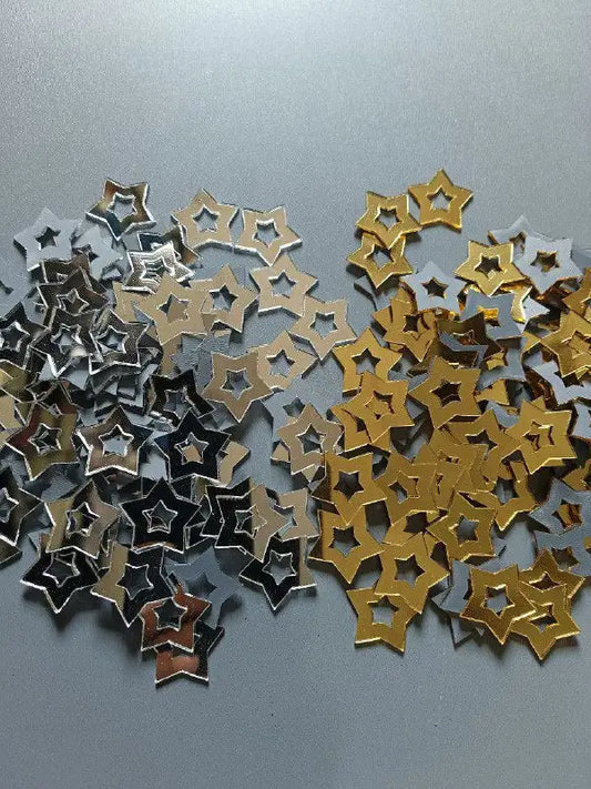 Acrylic Craft Mirror - CUT OUT STAR Shape - 22MM - 57 Pieces