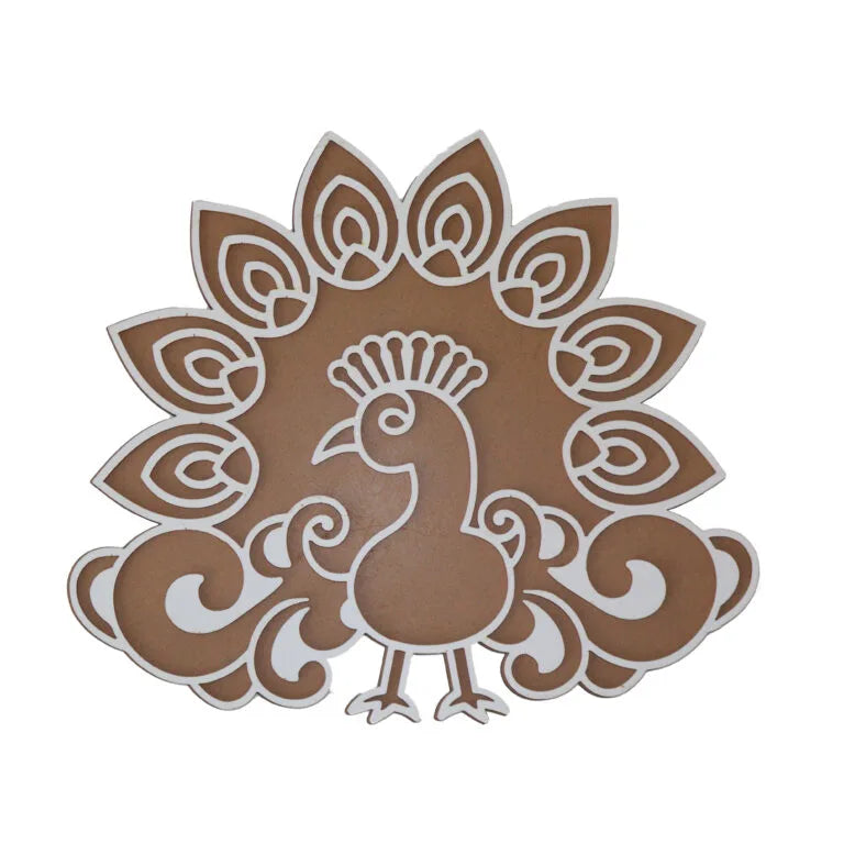 Peacock floral Design MDF Rangoli Cutouts