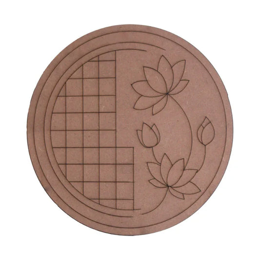 Premarked- circle with flower and geometric fiquere