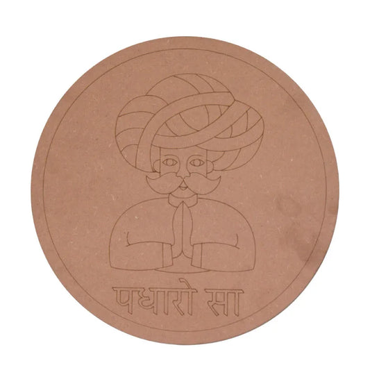 Premarked- circle with rajasthani men