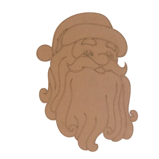Pre-Marked MDF Circle Cutout with Santa Face Design