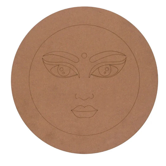 Pre-Marked MDF Circle Cutout with Women's Eyes and Lips