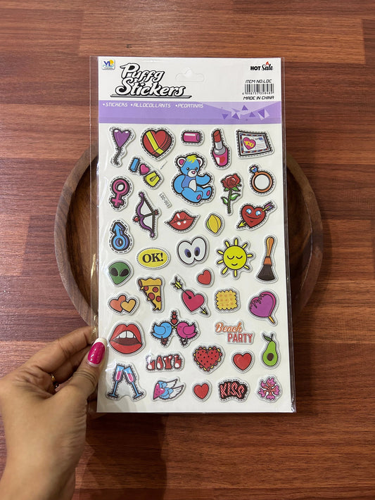 3D Love Party Theme Journal Stickers for Resin Art and Crafts