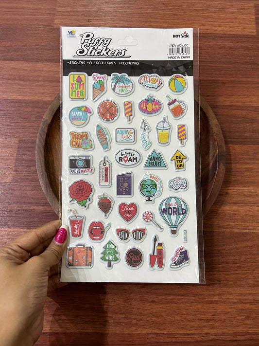 3D Summer Road Vacation Journal Stickers for Resin Art and Crafts