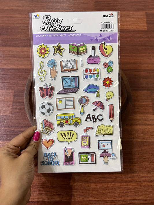 3D Study Theme Journal Stickers for Resin Art and Crafts - Adhesive Decorations