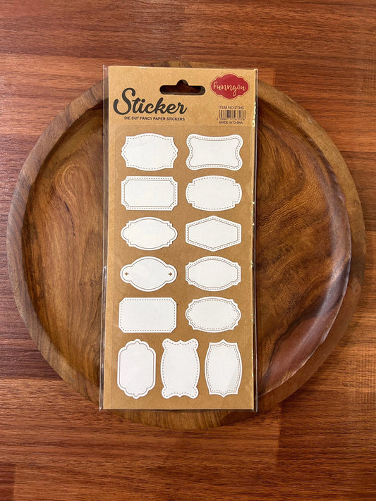 White Frame Shapes Journal Stickers for Art and Craft - Resin Art and More