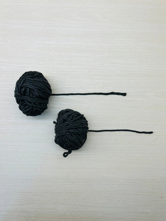 Dark Grey Macramé Thread - Twisted and Single Style, 90-100g, 3mm Thickness