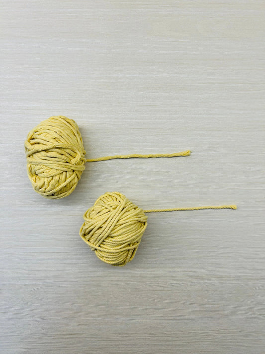 Light Yellow Macramé Thread - Twisted and Single Style, 3mm Thickness, 90-100 Grams