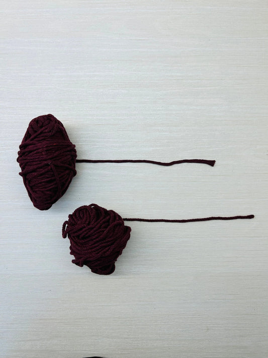 Maroon Macramé Thread - Twisted and Single Style, 3mm Thickness, 90-100 Grams