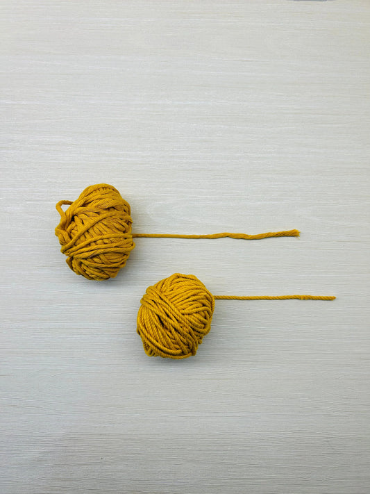 Mustard Macramé Thread - Twisted and Single Style, 3mm Thickness, 90-100 Grams