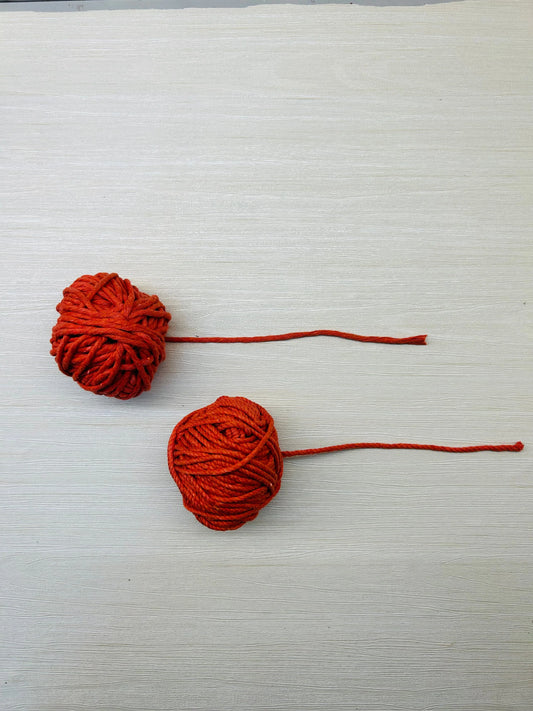 New Orange Macramé Thread - Twisted and Single Style, 3mm Thickness, 90-100g, 25-30m