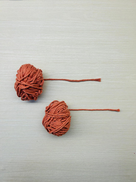 Peach Macramé Thread - Twisted and Single Style, 3mm Thickness, 90-100 Grams, 25-30 Meters