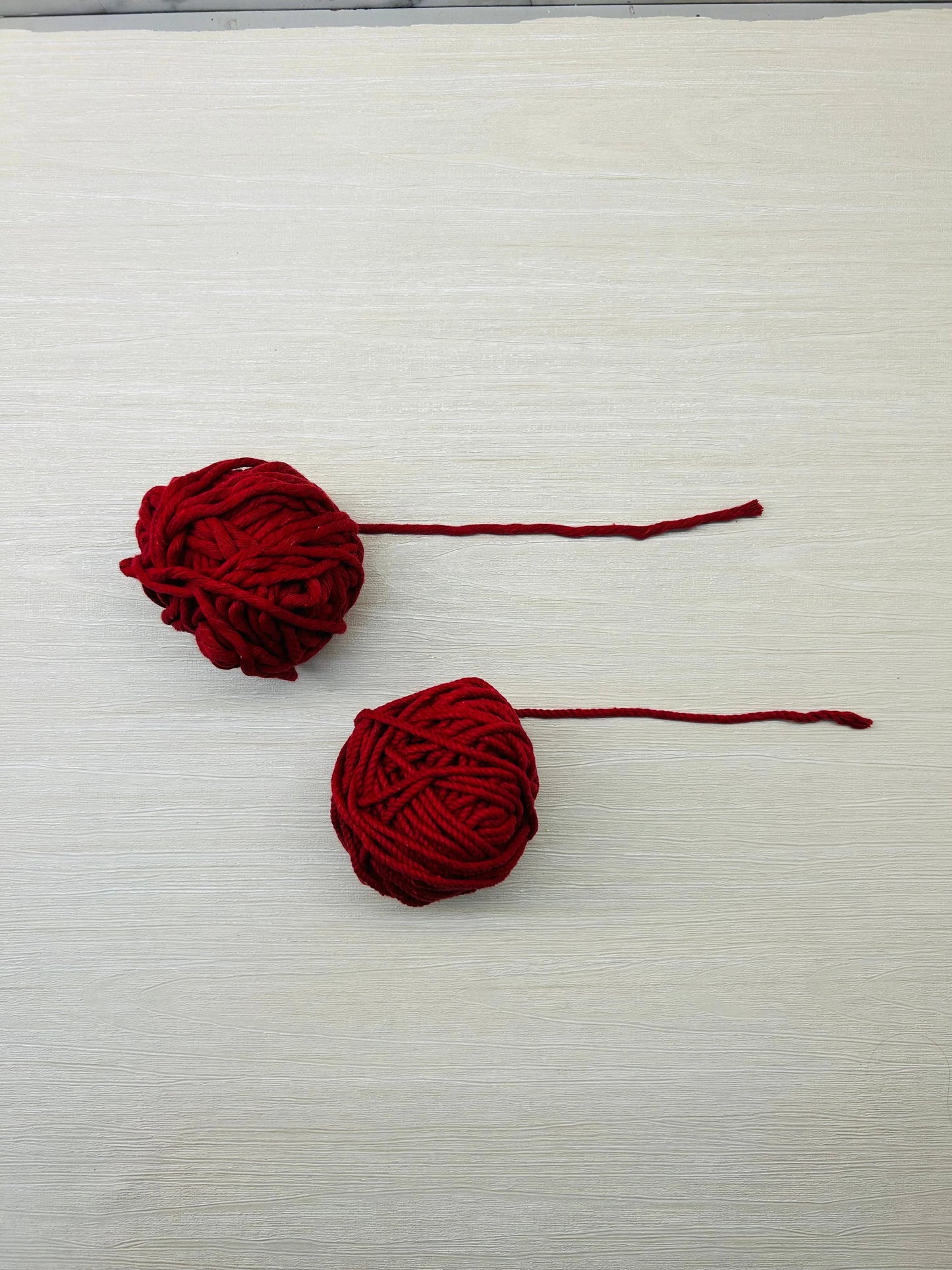 Red Macramé Thread - Twisted and Single Style, 90-100 Grams, 3mm Thickness