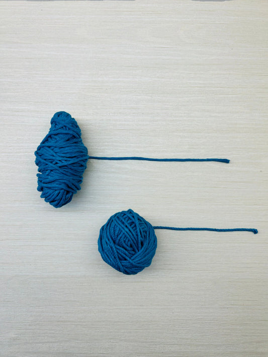 Sky Blue Macramé Thread - Twisted and Single Style, 90-100g, 3mm Thickness