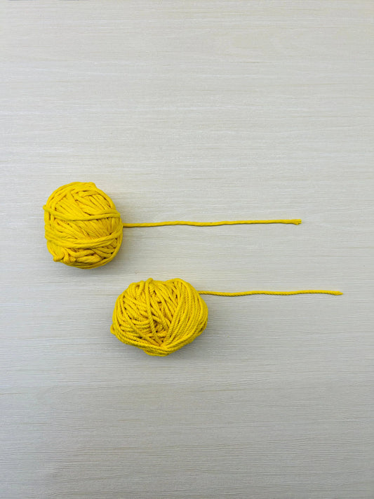 Yellow Macramé Thread - Twisted and Single Style, 3mm Thickness, 90-100 Grams