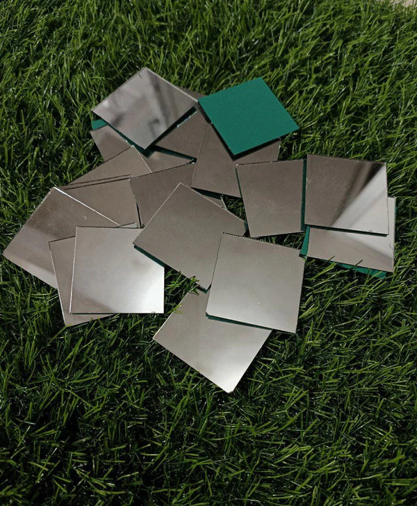 SILVER SQUARE SHAPE MIRROR - 40MM
