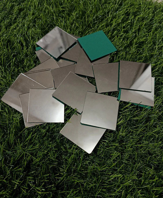 SILVER SQUARE SHAPE MIRROR - 40MM