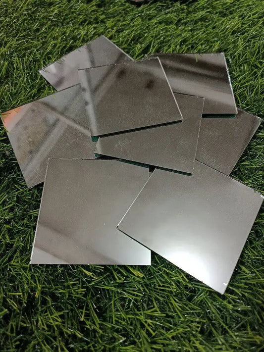 SILVER SQUARE SHAPE MIRROR - 60MM