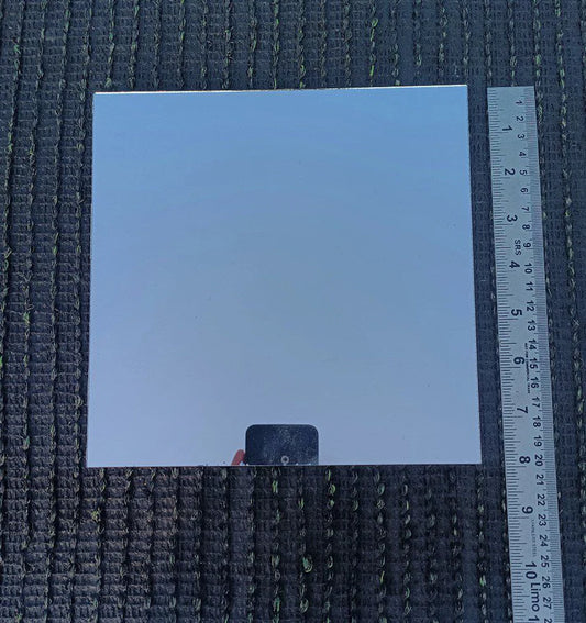 SILVER SQUARE SHAPE MIRROR - 8 INCH