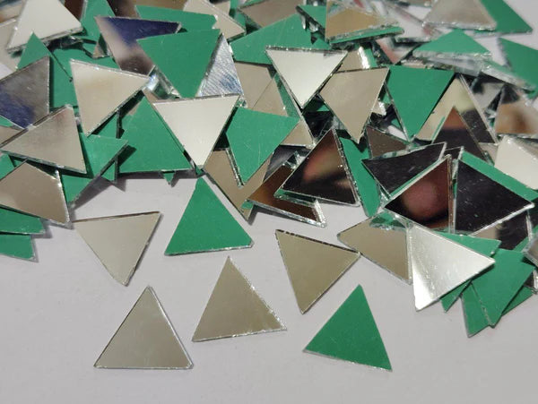 SILVER TRIANGLE SHAPE MIRROR - 14MM