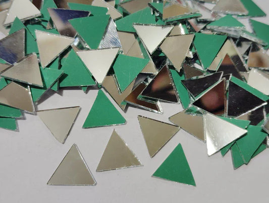 SILVER TRIANGLE SHAPE MIRROR - 14MM