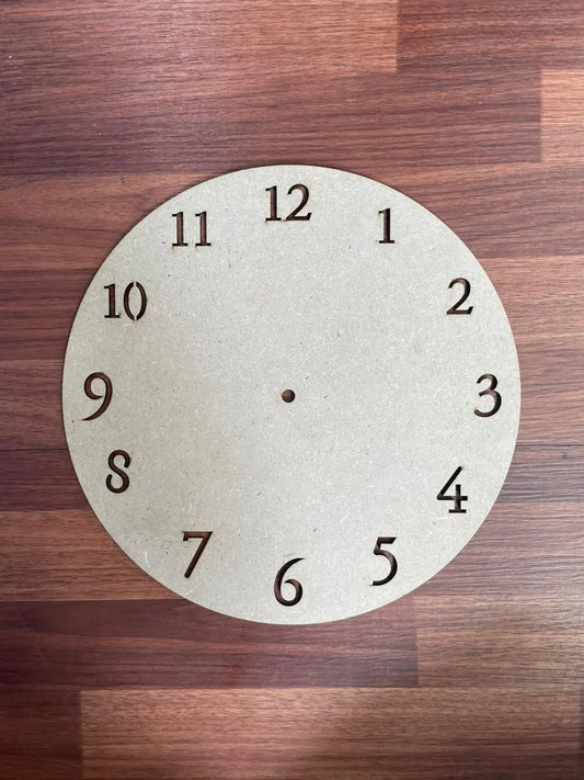 MDF Clock with Numbers Cut-Out - 12 Inch & 14 Inch