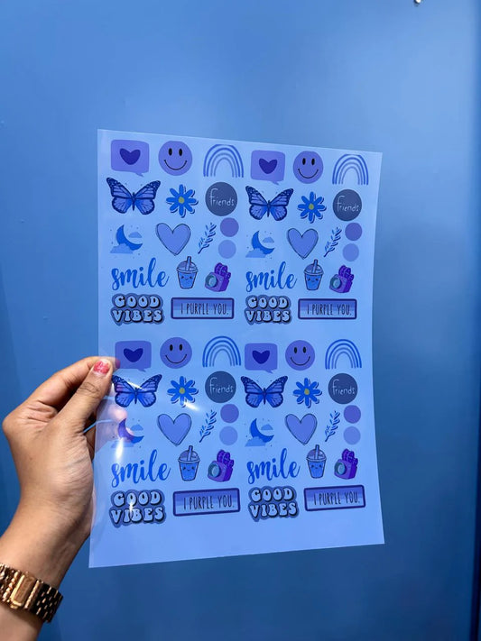 Transparent Lavender Insert Sheet for Resin Art - Size A6