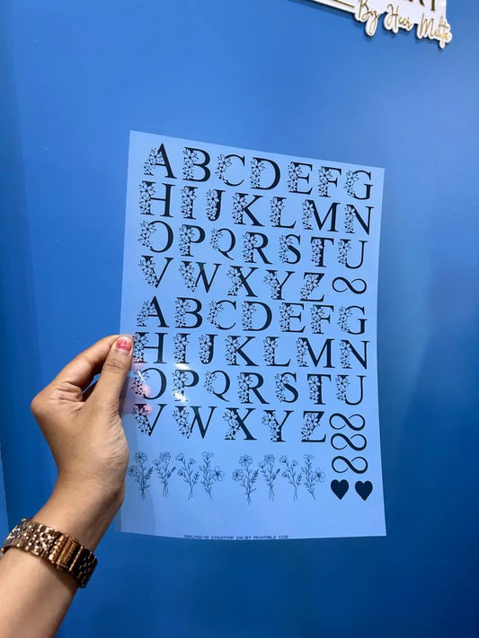 A4 Alphabet Insert Sheet for Resin Art and Craft Projects