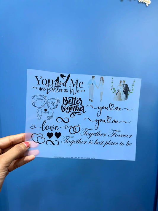 Transparent Couple Insert Sheets for Resin Art and Crafts - A5 Size