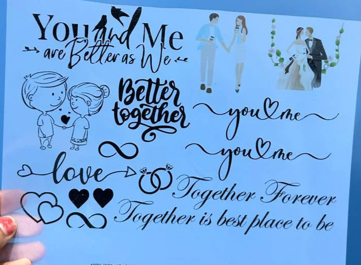 Transparent Couple Insert Sheets for Resin Art and Crafts - A5 Size