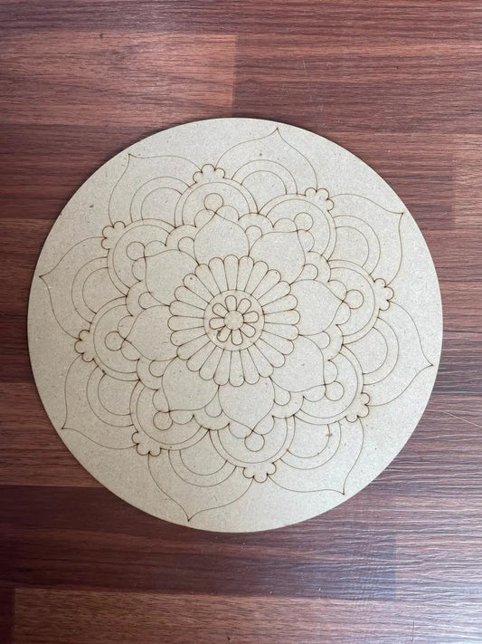 Pre-Marked MDF Rangoli Mandala for Resin Art and Craft Projects - 10" - 4mm Thickness
