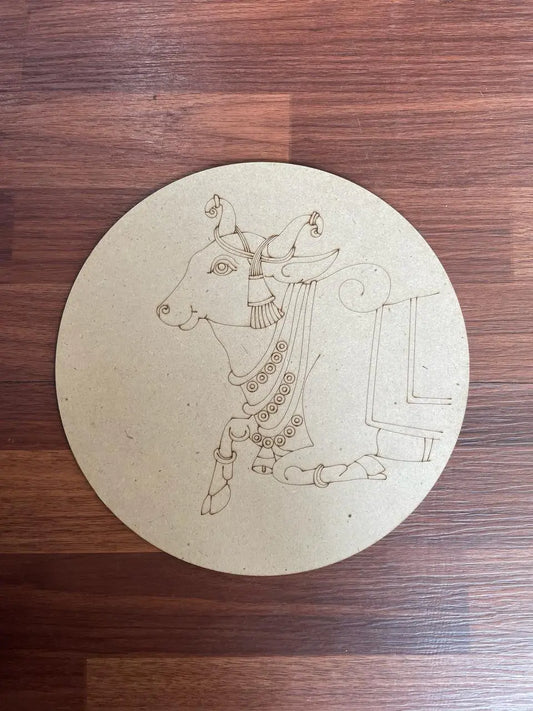 Pre-Marked MDF Board for Resin Art and Craft - Cow Design, 10'' (4mm Thick)